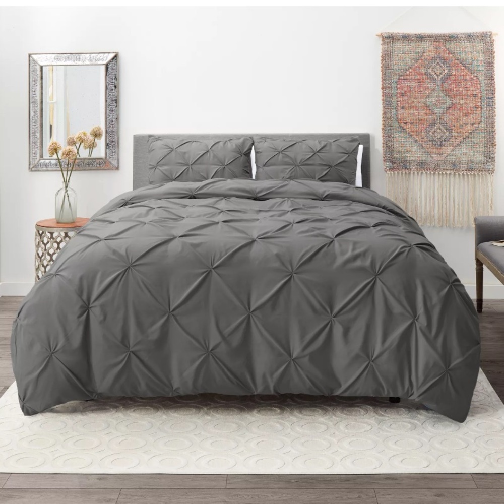 Pinch pleated duvet cover set luxury quality